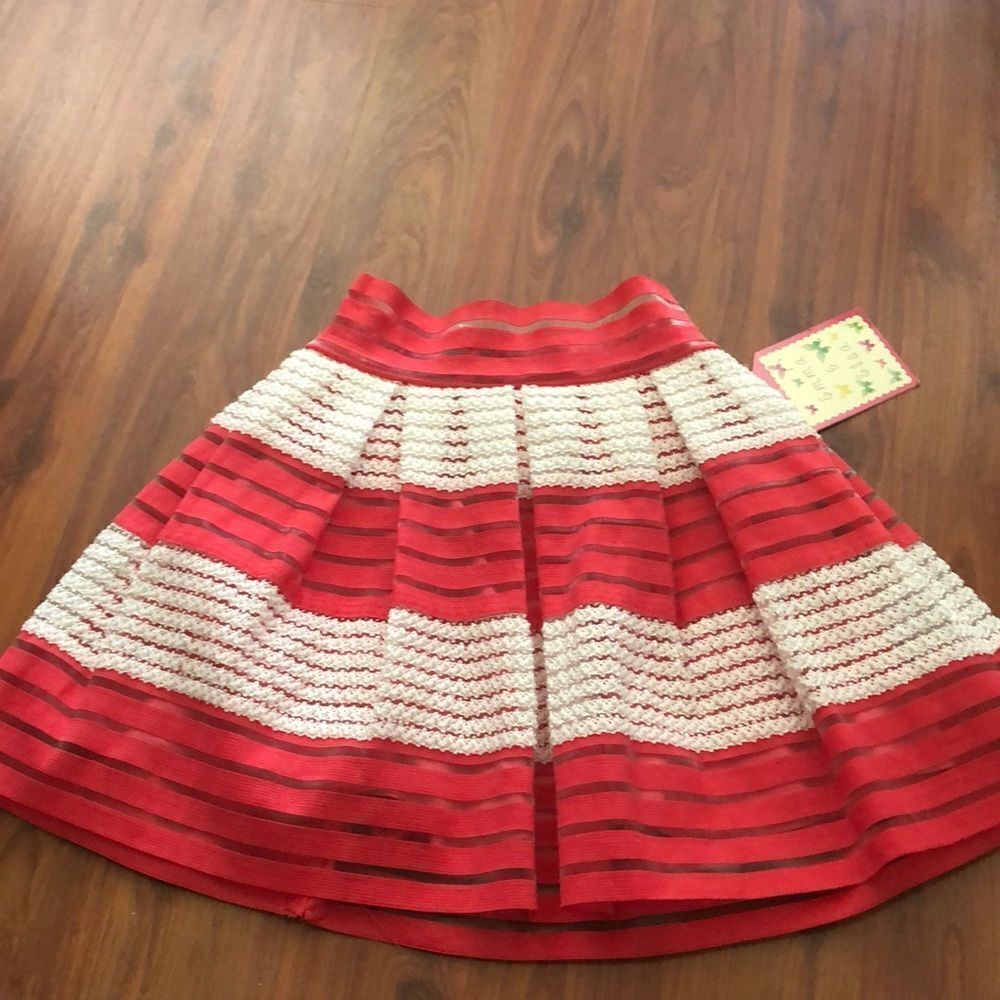NWT Emma & Elsa Raspberry and cream full skirt size 10/12